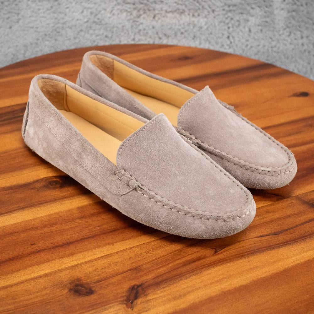 M. Gemi Felize Moccasins Gray Suede Size EUR 36.5. US 6.5